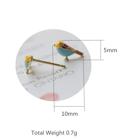 Anthro Cute Bird Stud Earrings - Picture 4 of 6